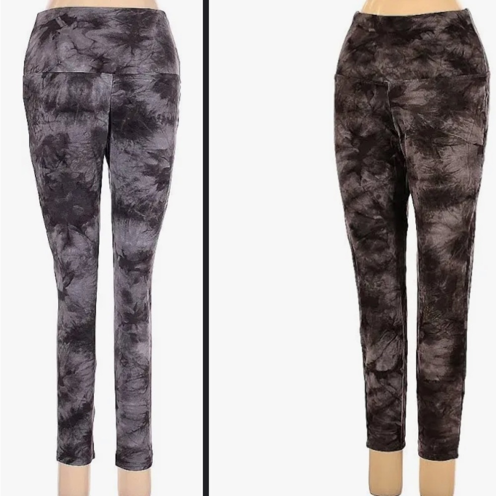 Rachel Zoe Athletic Leggings Mid Rise gray Tie-Dye